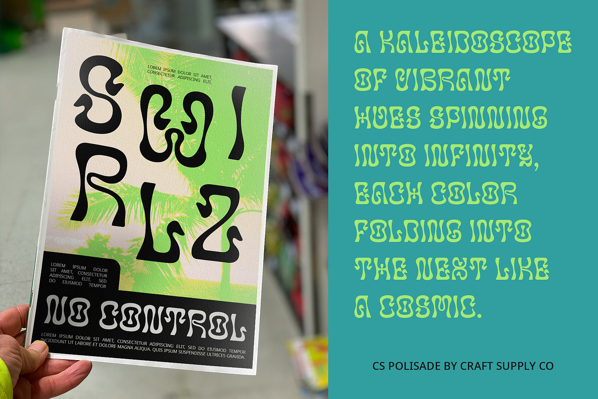 CS Polisade – Psychedelic Font, a Sans Serif Font by Craft Supply Co. (Photo 6 of 8)