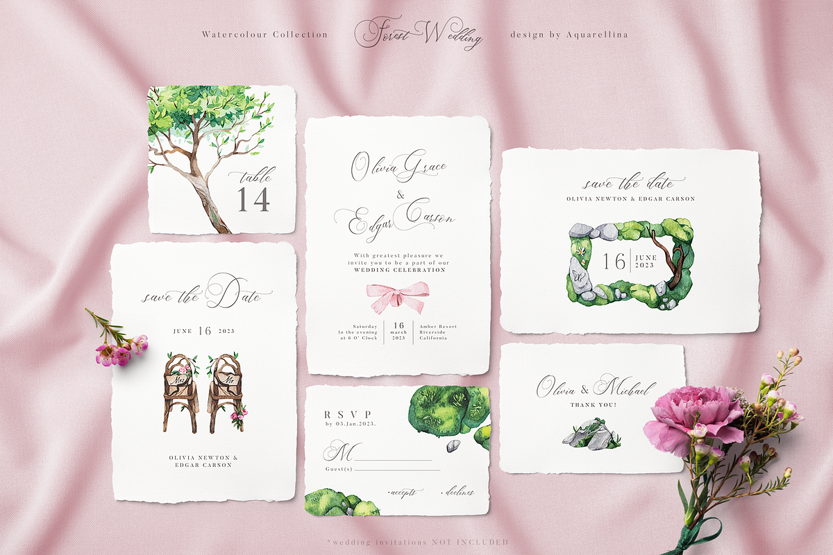 Forest Wedding Illustrations, a Decorative Illustration by Aquarellina (Photo 26 of 32)