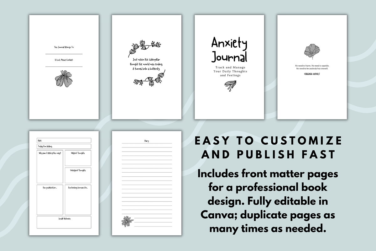 Anxiety Journal Template for KDP, a Magazine Template by Self Publishing Magic (Photo 2 of 2)