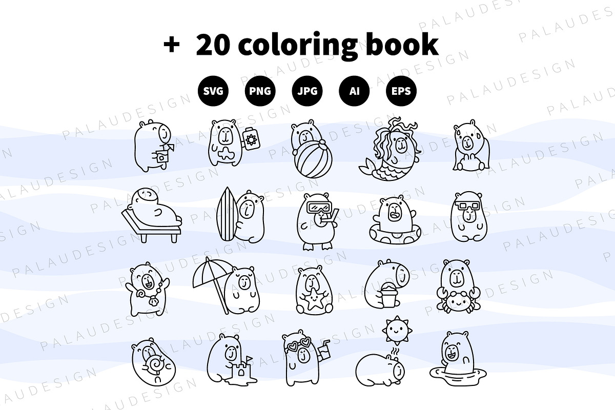 Kawaii Capybara Summer Season, a Seasonal Illustration by Palau (Photo 11 of 12)