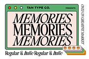 TAN - MEMORIES, a Serif Font by TanType (Thumbnail 1 of 11)