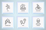Triathlon | 16 Thin Line Icons Set, an Outline Icon by Alex Blogoodf (Thumbnail 5 of 11)