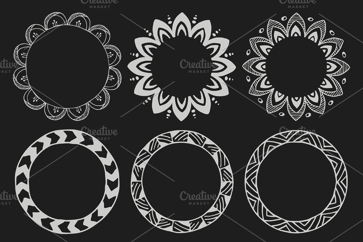 90 Decorative Round Frames, a Decorative Illustration by DESIGN BY nube