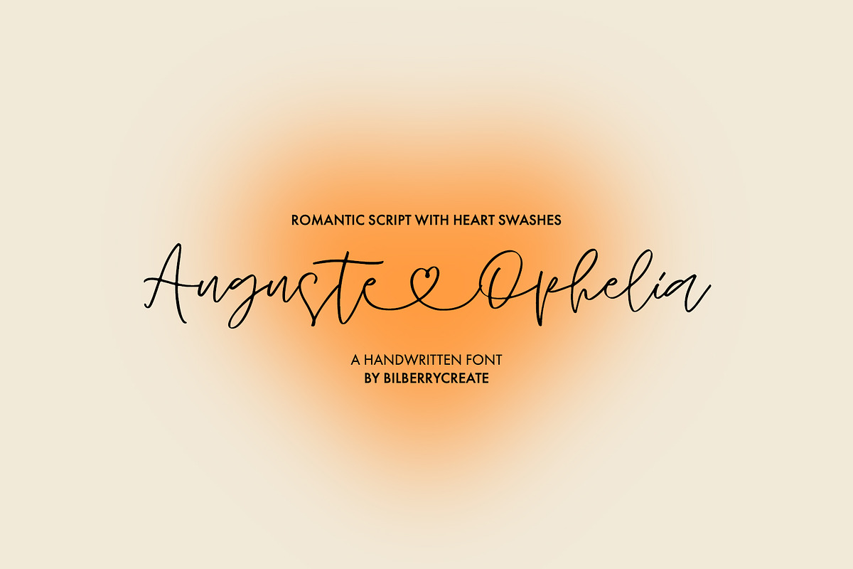 Auguste&Ophelia font, a Handwritten Font by BilberryCreates (Photo 1 of 12)