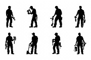 Handyman Silhouette Vector art Set, a Person Illustration by Gfx Expert Team (Thumbnail 3 of 3)