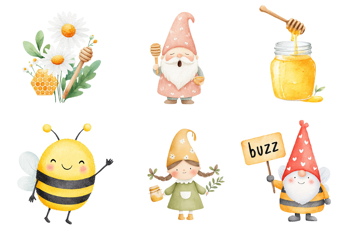 Cute Bee Gonm Clipart, an Illustration by CreationArt (Photo 2 of 5)