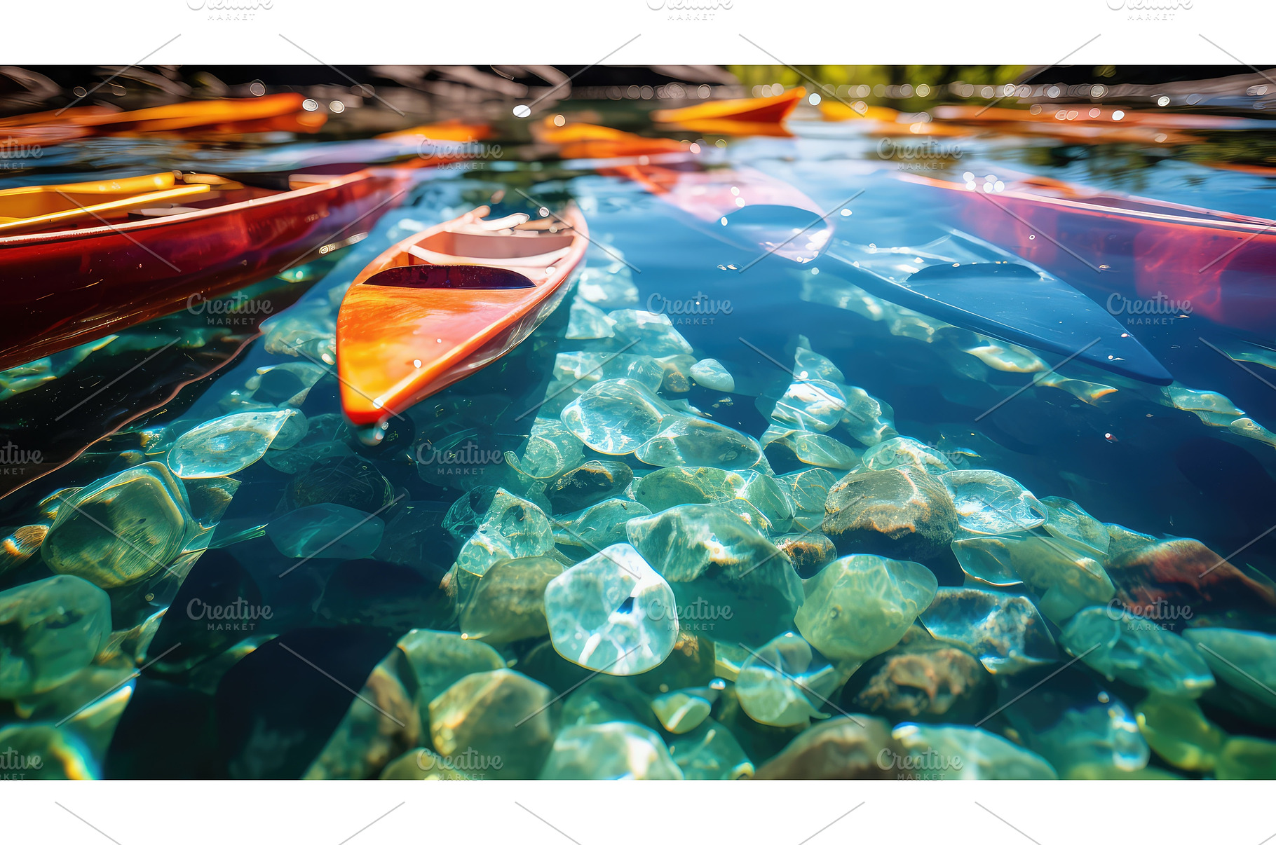 clear colorful water ai generated, a Sports & Recreation Photo by pikepicture
