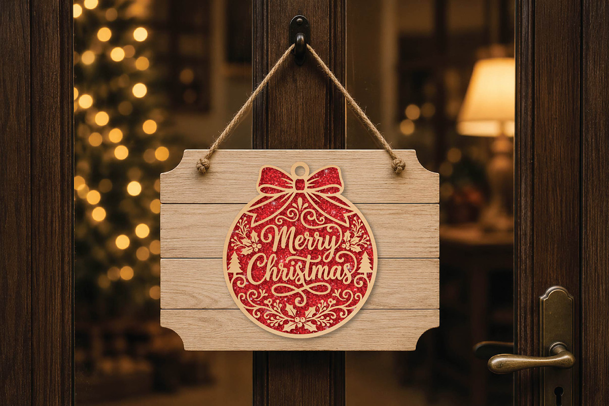 Merry Christmas Laser Cut SVG, an Object Graphic by DreamPrint404 (Photo 3 of 4)