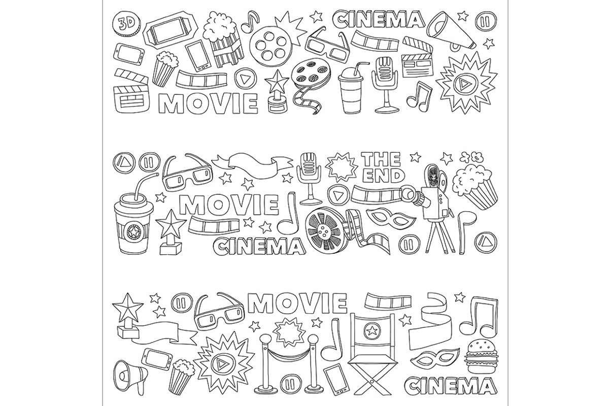 It's movie time! Big vector set, a Pattern Graphic by Art Loft (Photo 12 of 16)