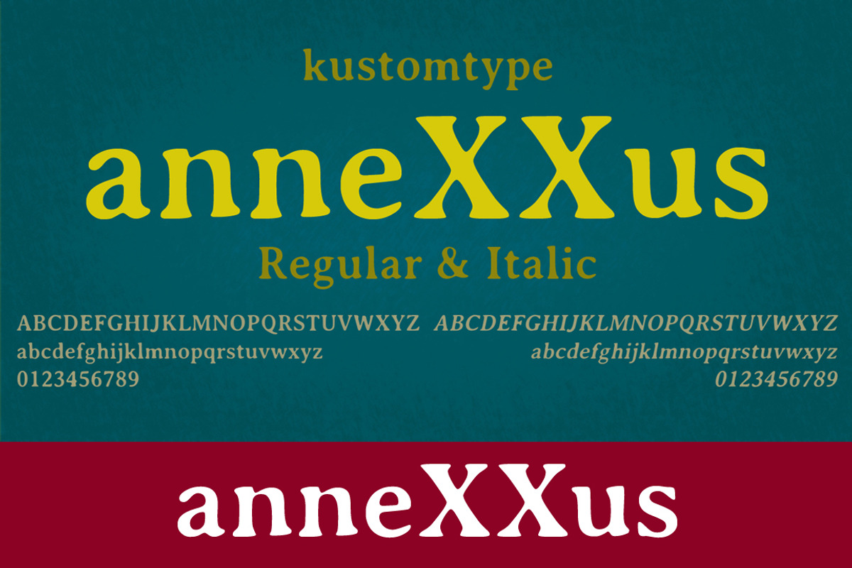 anneXXus font, a Serif Font by Kustomtype (Photo 2 of 3)