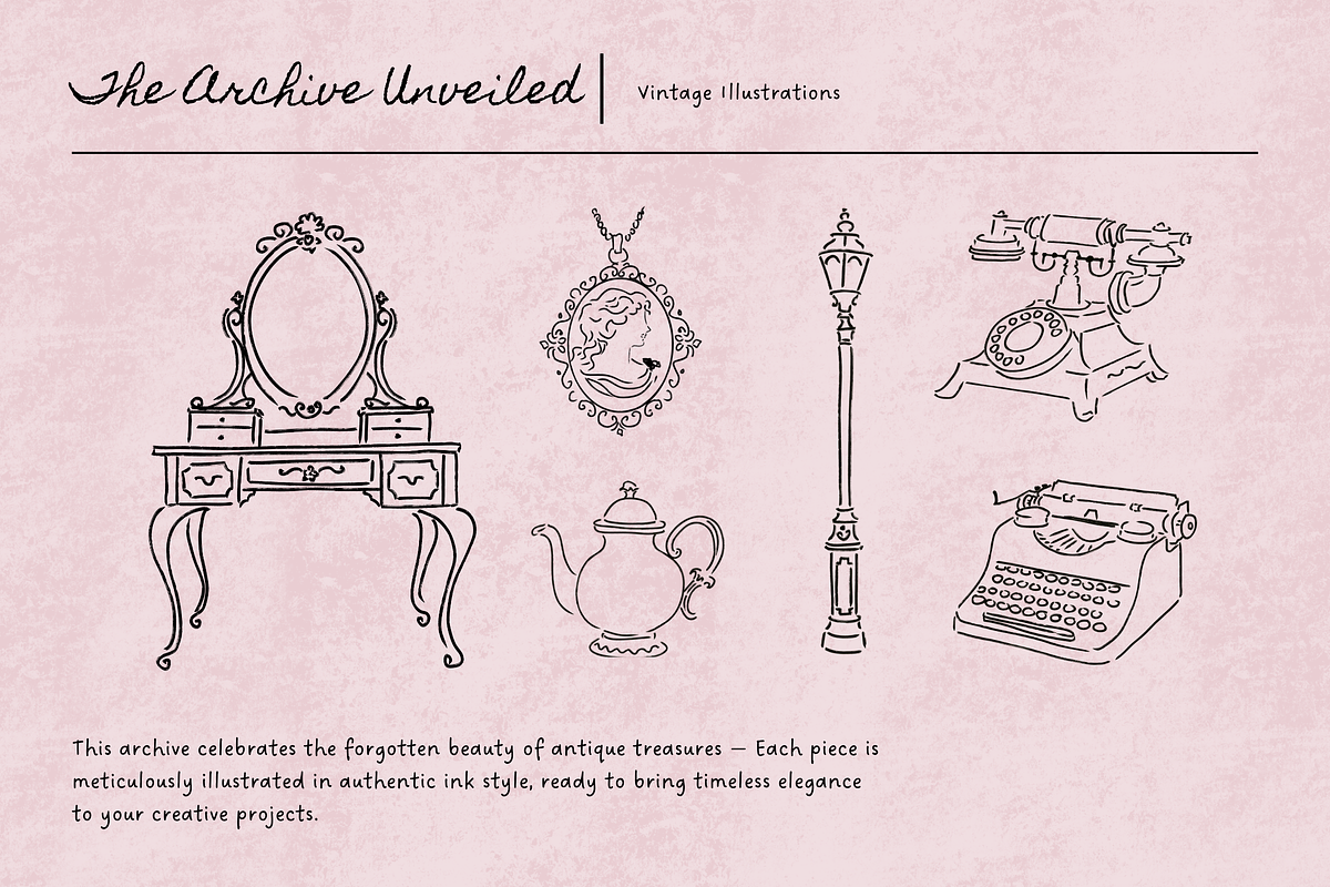 +52 The Antique Decor Illustrations, a Decorative Illustration by The Journey Atelier (Photo 5 of 18)
