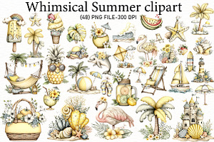Whimsical Summer clipart, an Illustration by Designworld