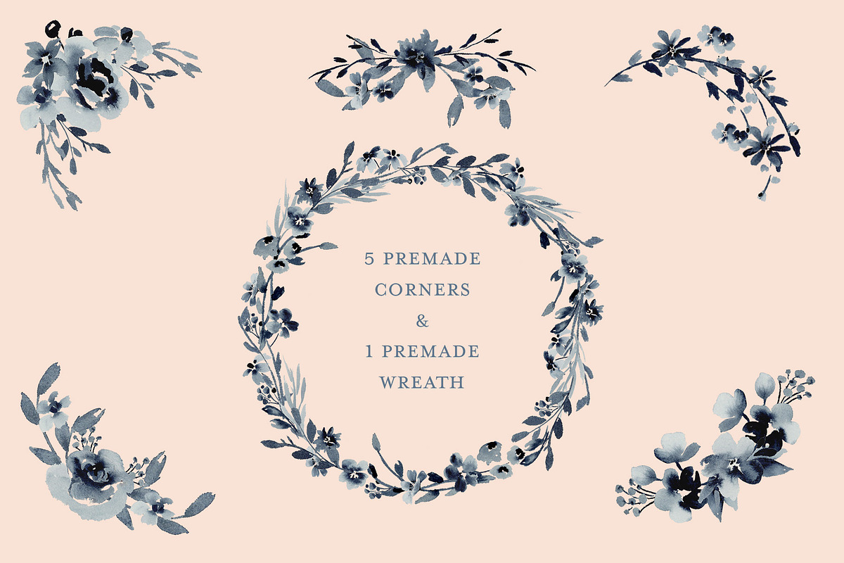 Monochromatic Blue Watercolor Floral, a Graphic by Lavender And Sea (Photo 2 of 5)