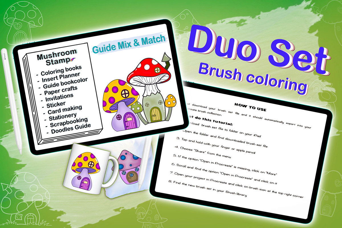 Build Design House Fairy Coloring Book Brush Stamp Procreate
