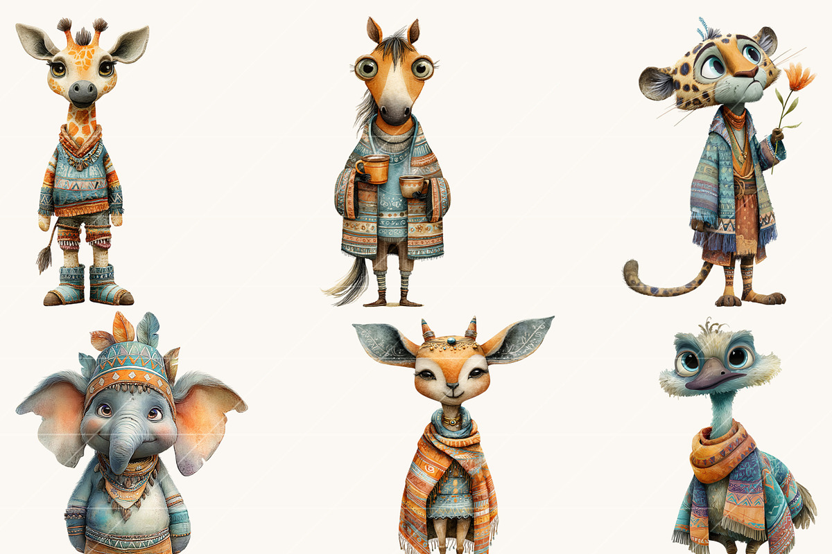 Whimsical African Animas Clipart, an Animal Illustration by Design Scotch (Photo 2 of 9)