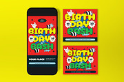 Red Bold Birthday Bash Flyer Set, a Flyer Template by graphicook (Thumbnail 3 of 3)