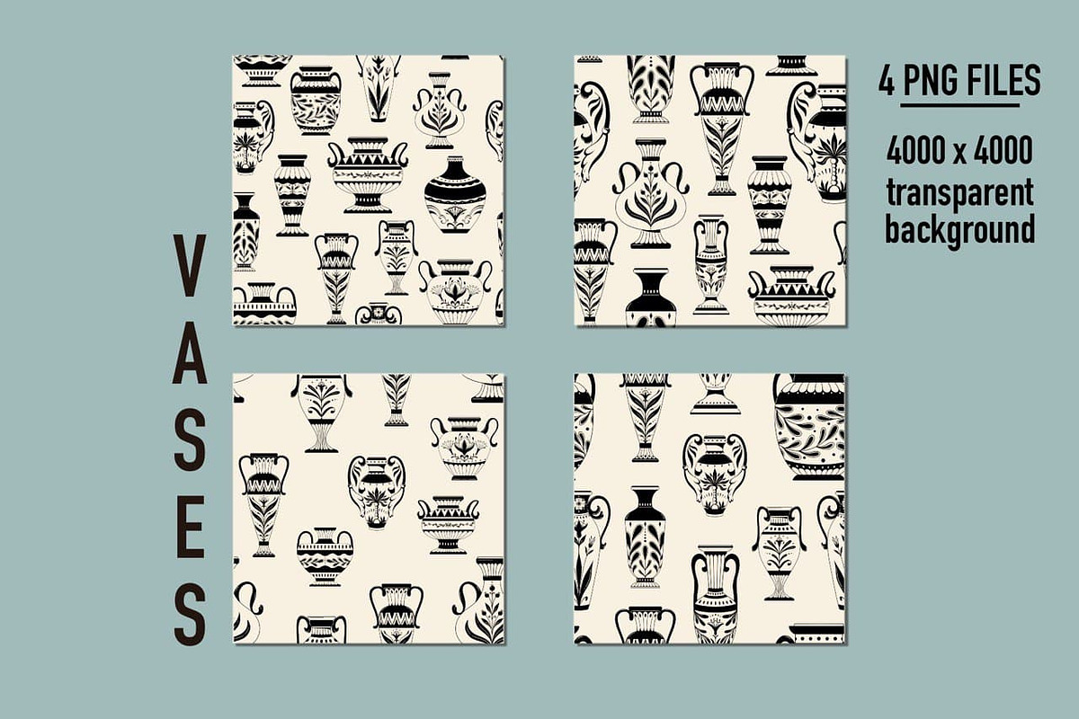 Vases. Graphic clipart + patterns., a Graphic by heyXeni (Photo 5 of 5)