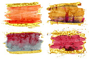 Watercolor Brush Strokes with gold, a Texture Illustration by Watercolor fantasy (Thumbnail 6 of 8)