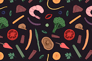 Wok food cards, seamless patterns, a Food Illustration by Good Studio (Thumbnail 7 of 13)