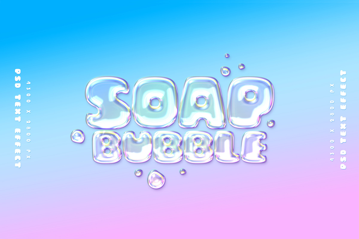 Soap Bubble Text Effects, a Design Template by Avelina Studio (Photo 1 of 3)
