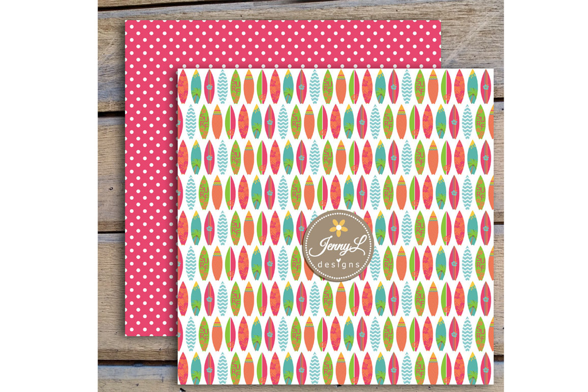 Surfing Digital Papers & Clipart, a Pattern Graphic by JennyL Designs (Photo 3 of 5)