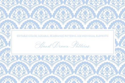 Scallop Block Print, a Pattern Graphic by SarahOMaryDesigns