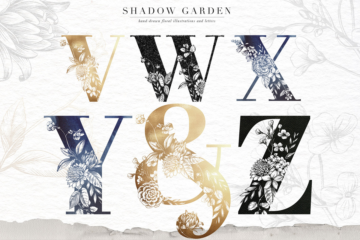Shadow Garden Botanical Monograms, an Illustration by Eclectic Anthology (Photo 10 of 15)