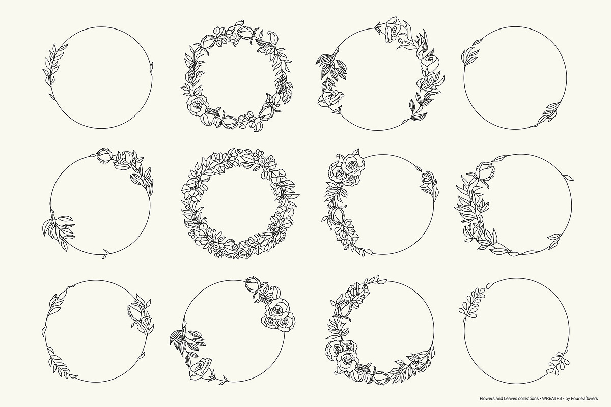 Big Set of Vector Floral Elements, a Decorative Illustration by FourLeafLover (Photo 6 of 18)