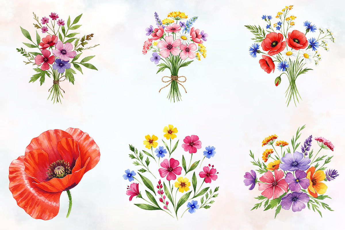 Spring Wildflower Clipart Sublimatio, an Illustration by RobertsArt (Photo 7 of 7)