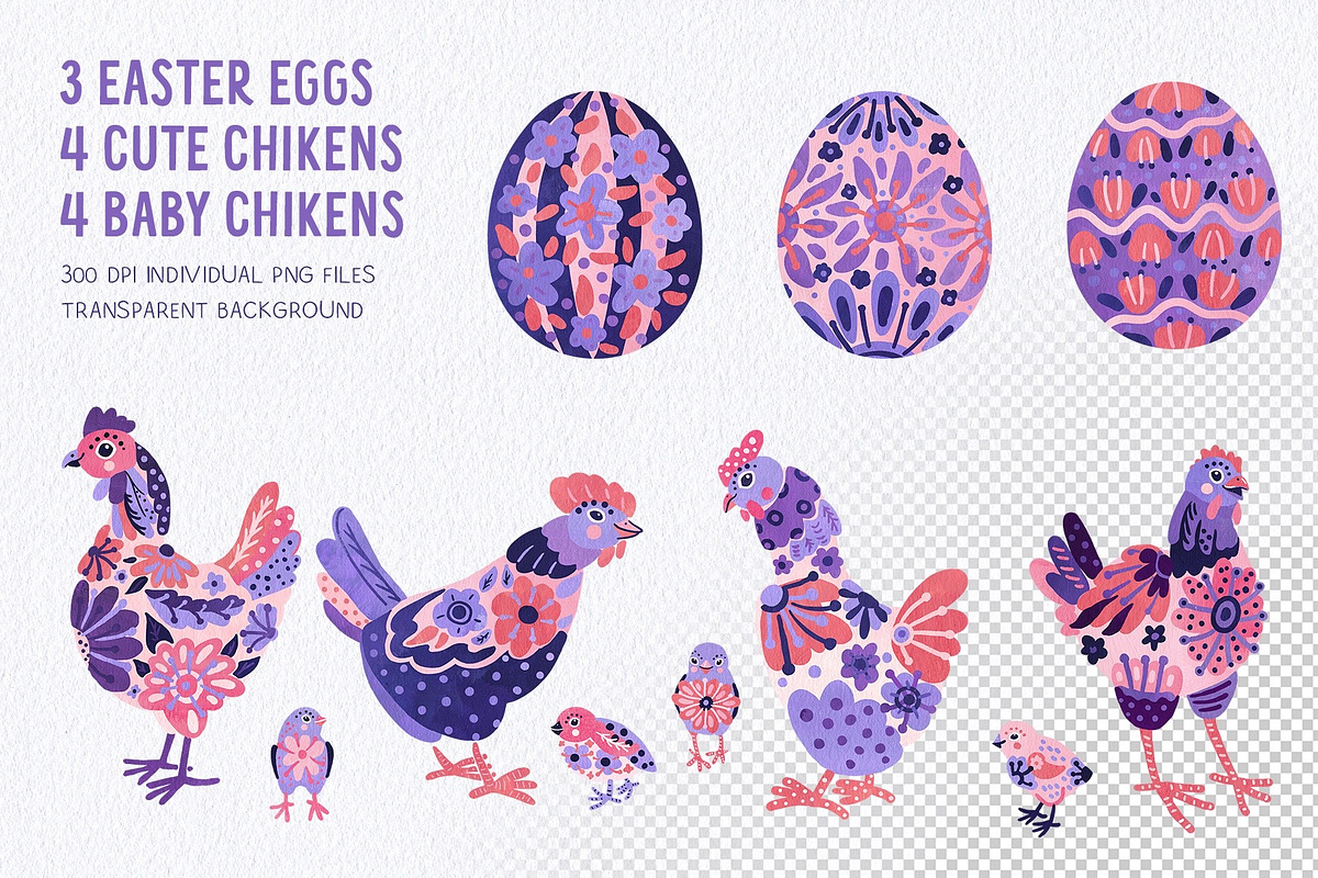 Folk Floral Easter collection, an Animal Illustration by PenguinArtStudio (Photo 3 of 8)