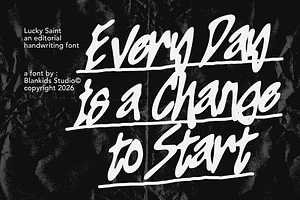 Lucky Saint a Handwriting Font, a Handwritten Font by Blankids Studio
