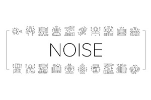 noise pollution icons set vector, an Illustration by pikepicture