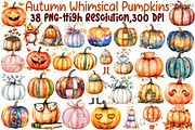Autumn Whimsical Pumpkins Clipart, an Illustration by Sublimation Artist (Thumbnail 1 of 6)