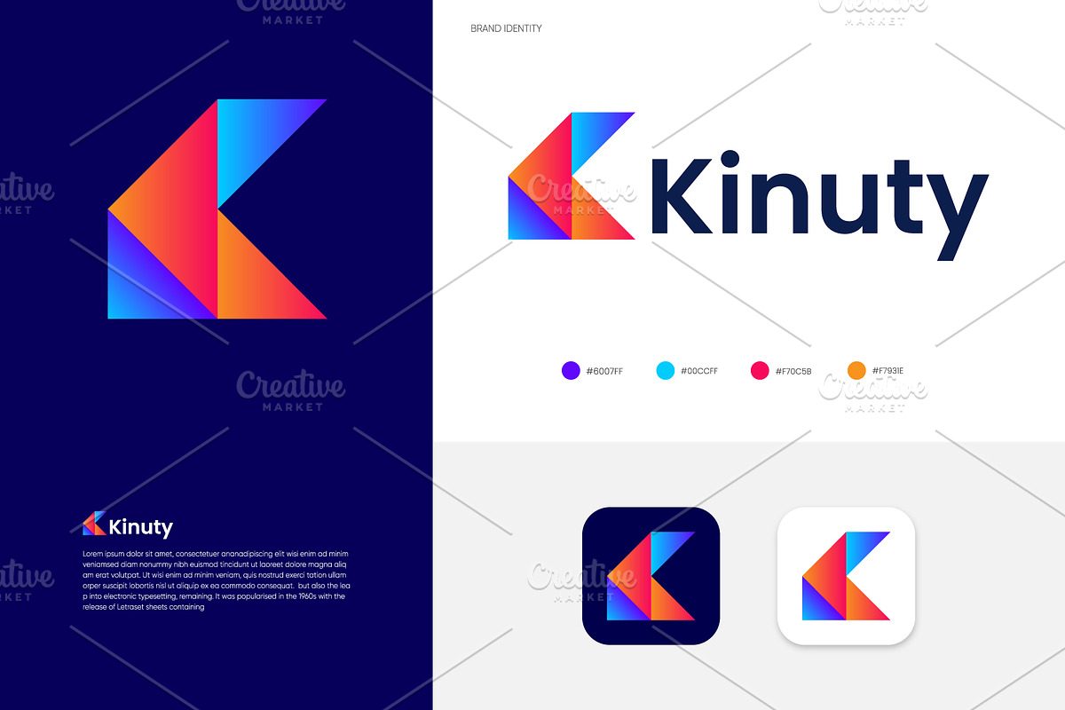 Abstract modern K letter logo, a Branding & Logo Template by Logodesignpond (Photo 1 of 5)