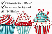 Christmas Cupcake Clipart, an Illustration by Libby Wishes (Thumbnail 3 of 7)
