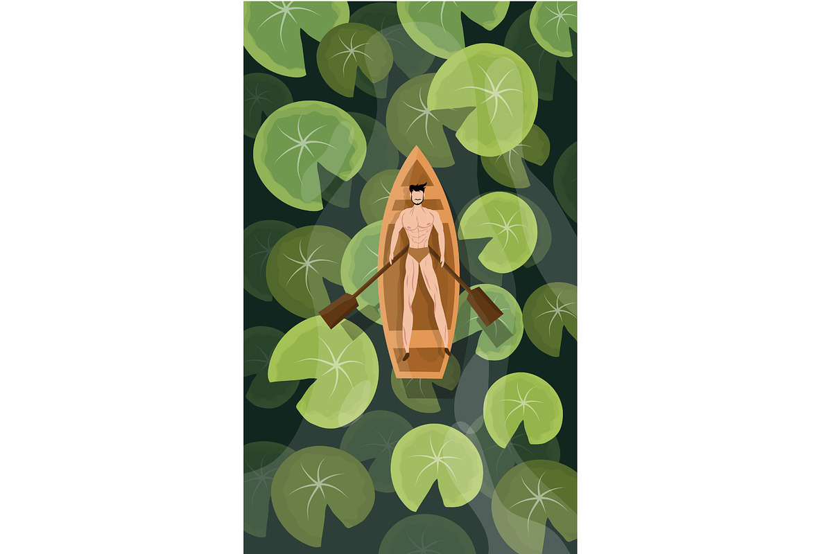 Nature lake koi pond illustration, an Animal Illustration by foxndeer (Photo 2 of 4)