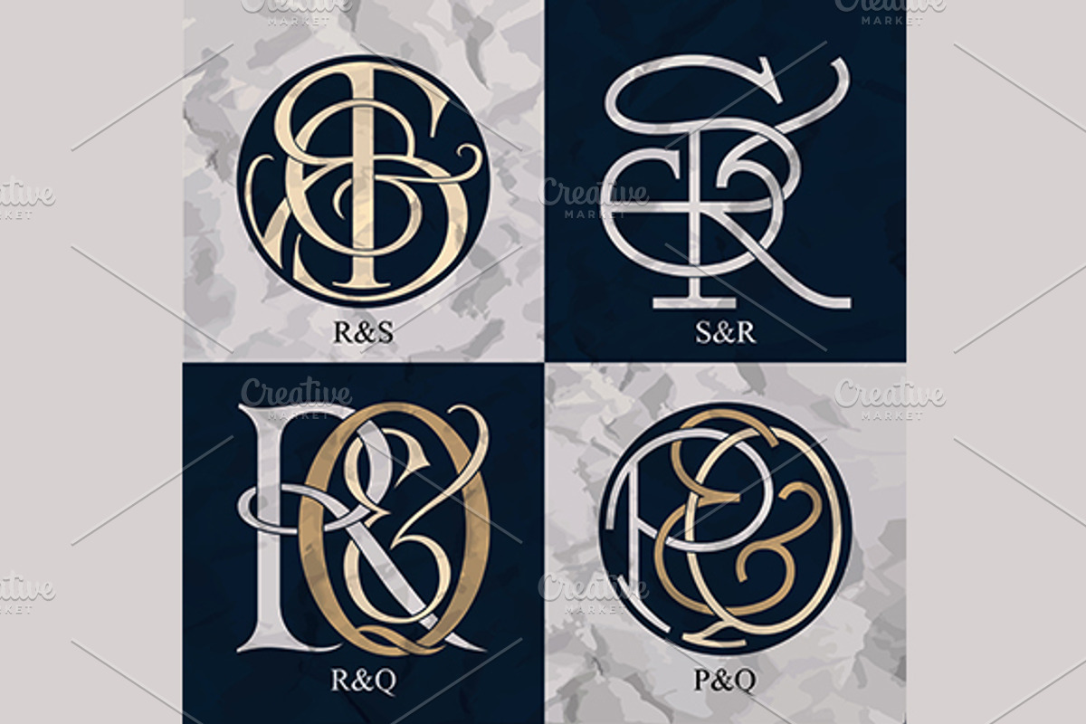 Vintage Monograms, a Decorative Illustration by Stanislav Kharchevskyi