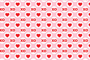 Vector Valentine Heart & XO Patterns