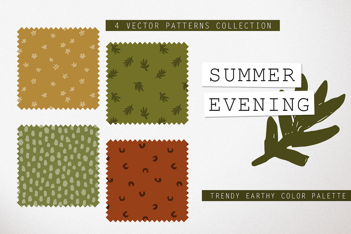 SUMMER EVENING – 4 vector patterns, a Pattern Graphic by Yashroom (Photo 1 of 2)