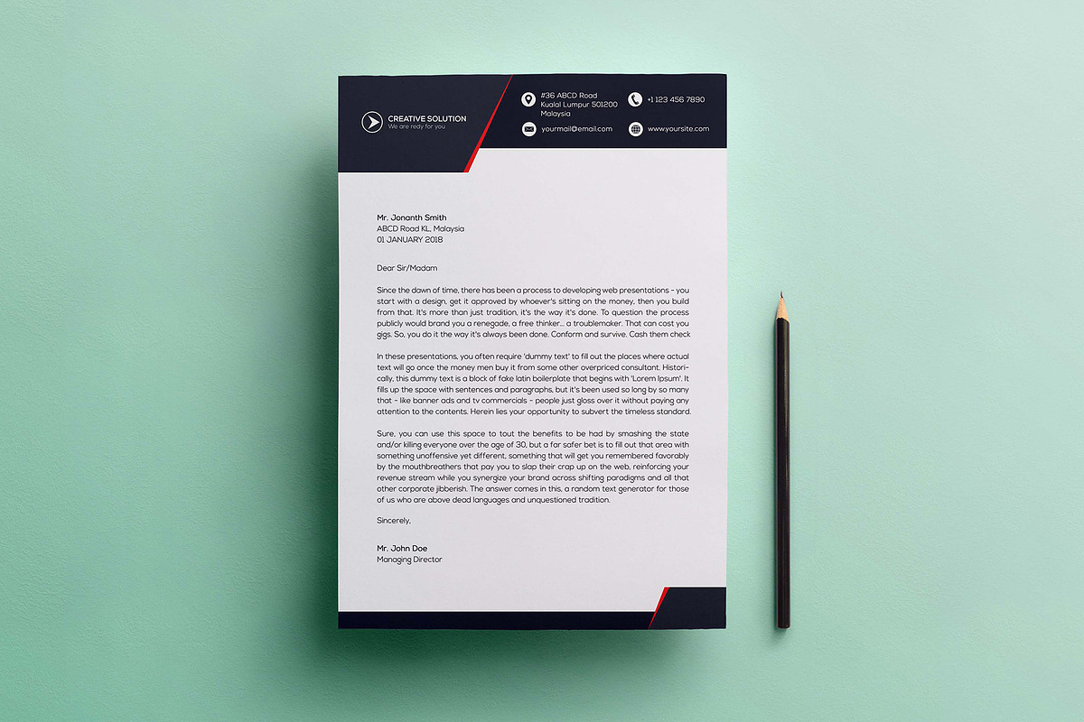 Corporate Letterhead with MS Word, a Stationery Template by GreenPixi (Photo 5 of 11)