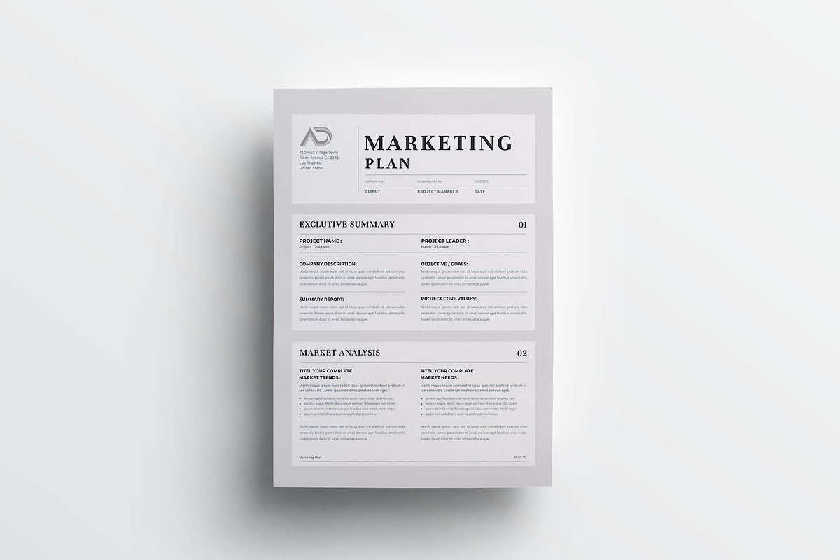 Marketing Plan | MS Word & Indesign, a Stationery Template by design_hut (Photo 4 of 7)