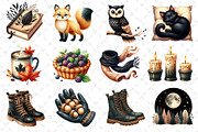 Beige & Black Autumn Clipart, an Illustration by Dream Creation (Thumbnail 3 of 4)