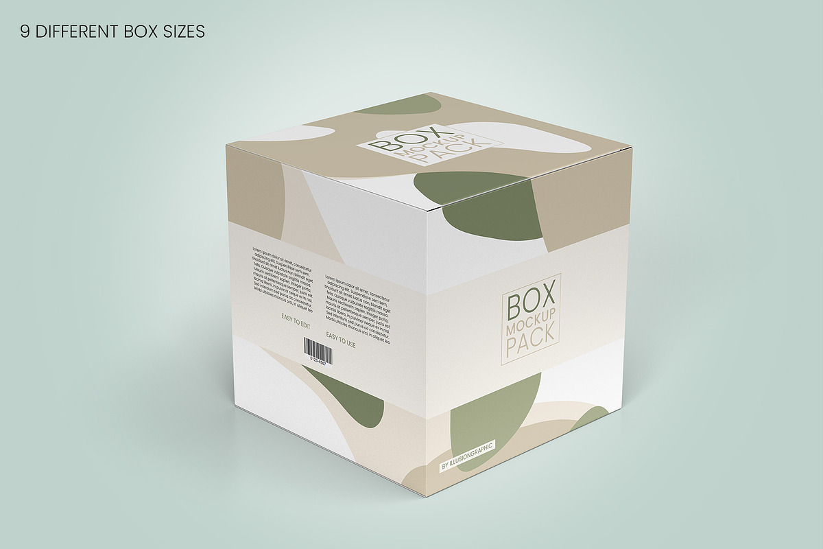 Package Box Mockups - 9 box sizes, a Packaging Mockup by Illusiongraphic (Photo 3 of 19)