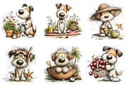 Whimsical Summer Dogs Clipart, an Illustration by Dream Creation (Thumbnail 2 of 6)