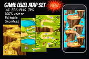 Game Level Map Set + Kit, an Illustration by 2dvillShop (Thumbnail 1 of 6)