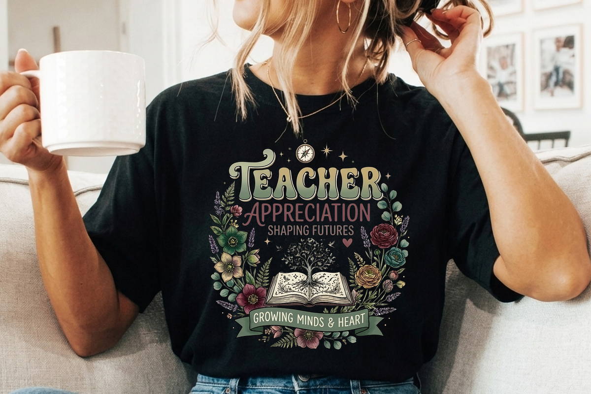 Retro Floral Teacher PNG, Teacher, a Graphic by Vector Portal (Photo 8 of 8)
