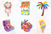 Retro Groovy Summer Clipart, an Illustration by RobertsArt (Thumbnail 4 of 7)