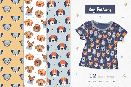 Dogs Seamless Pattern Collection.