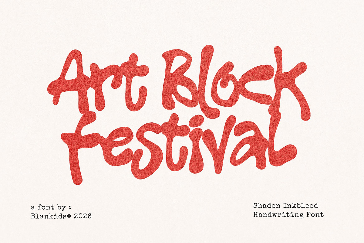 Shaden an Inkbleed Handwritting Font, a Handwritten Font by Blankids Studio (Photo 6 of 9)