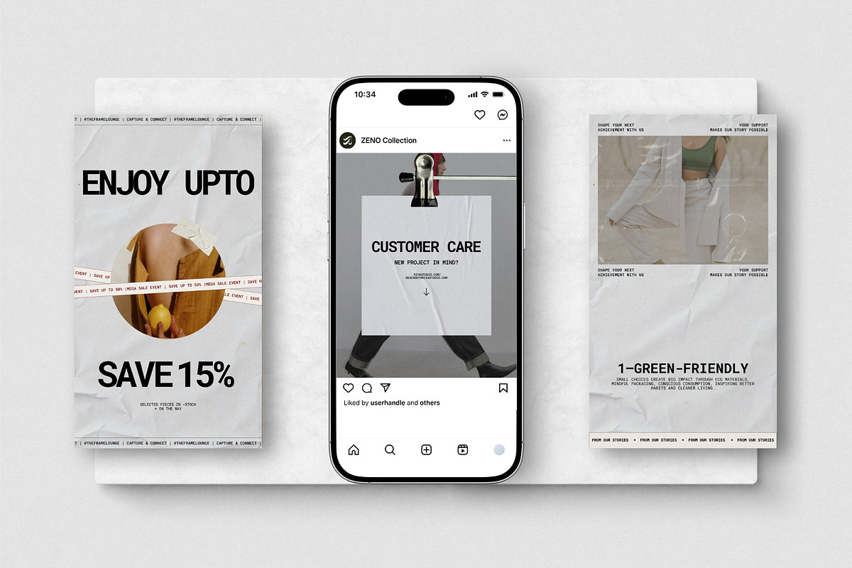 ZENO | Instagram Post & Story (III), a Social Media Template by The Aesthetic Studio (Photo 4 of 10)